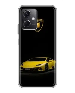 Чехол для Xiaomi Redmi Note 12 (5G) с картинкой «Lamborghini желтый акцент»