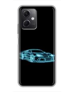 Чехол для Xiaomi Redmi Note 12 (5G) с картинкой «Неоновый контур Lamborghini»