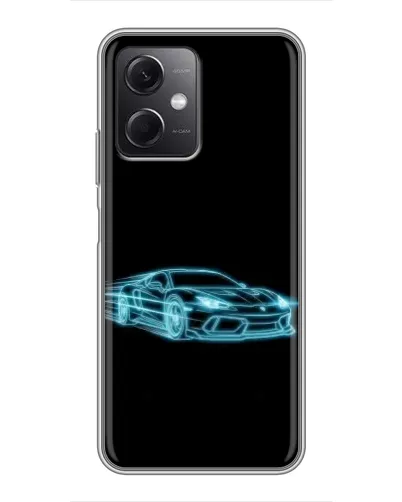 Чехол для Xiaomi Redmi Note 12 (5G) с картинкой «Неоновый контур Lamborghini»