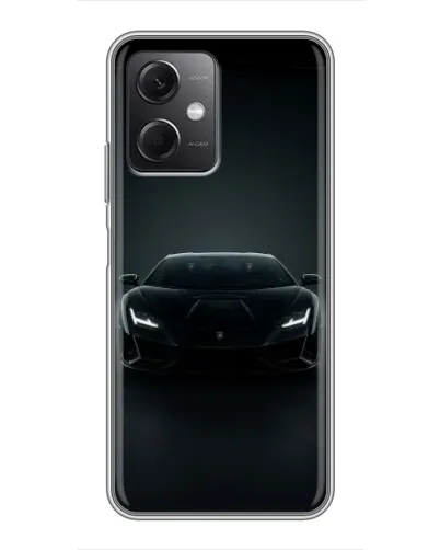 Чехол для Xiaomi Redmi Note 12 (5G) с картинкой «Черный Lamborghini Aventador»