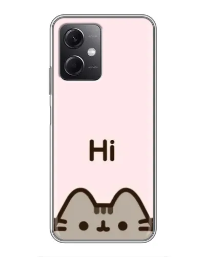 Чехол для Xiaomi Redmi Note 12 (5G) с картинкой «Пушин говорит Hi»