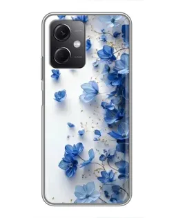 Чехол для Xiaomi Redmi Note 12 (5G) с картинкой «Голубой цветочный каскад»