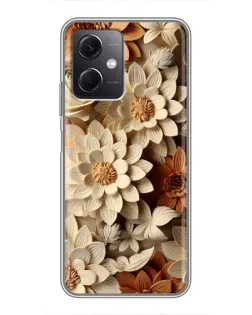 Чехол для Xiaomi Redmi Note 12 (5G) с картинкой «Бежевый флористический декор»