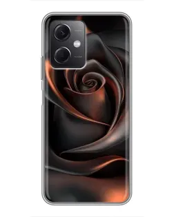 Чехол для Xiaomi Redmi Note 12 (5G) с картинкой «Шелковая черная роза»