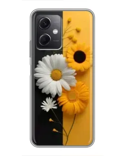 Чехол для Xiaomi Redmi Note 12 (5G) с картинкой «Подсолнух и ромашка»