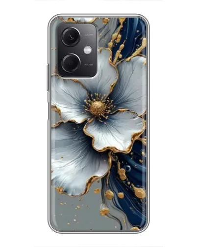 Чехол для Xiaomi Redmi Note 12 (5G) с картинкой «Белый цветок и золотой флюид» Чехол для Xiaomi Redmi Note 12 (5G) с картинкой «Белый цветок и золотой флюид»