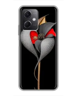 Чехол для Xiaomi Redmi Note 12 (5G) с картинкой «Серебряный фантазийный цветок»