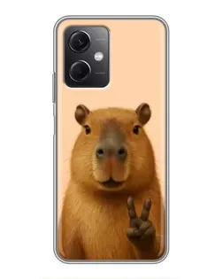 Чехол для Xiaomi Redmi Note 12 (5G) с картинкой «Капибара виктория»
