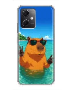 Чехол для Xiaomi Redmi Note 12 (5G) с картинкой «Морская капибара»