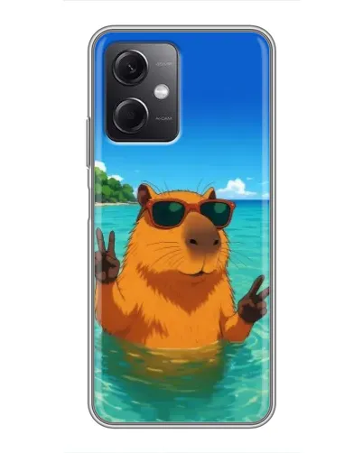 Чехол для Xiaomi Redmi Note 12 (5G) с картинкой «Морская капибара»