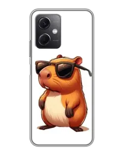 Чехол для Xiaomi Redmi Note 12 (5G) с картинкой «Капибара в очках»