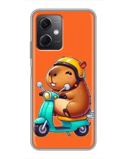 Чехол для Xiaomi Redmi Note 12 (5G) с картинкой «Капибара на скутере»