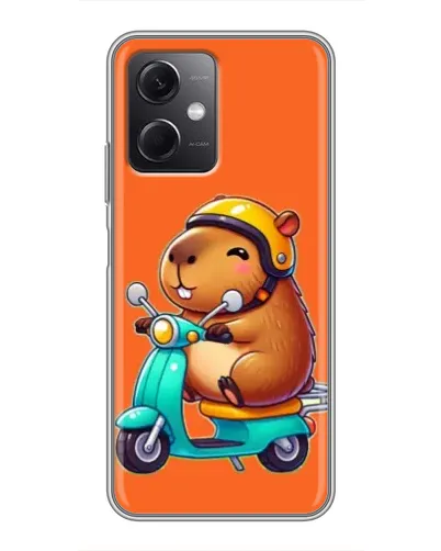 Чехол для Xiaomi Redmi Note 12 (5G) с картинкой «Капибара на скутере»