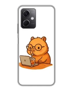 Чехол для Xiaomi Redmi Note 12 (5G) с картинкой «Капибара с ноутбуком»