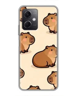 Чехол для Xiaomi Redmi Note 12 (5G) с картинкой «Паттерн милых капибар»