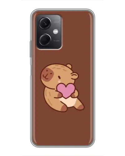 Чехол для Xiaomi Redmi Note 12 (5G) с картинкой «Капибара с сердцем»