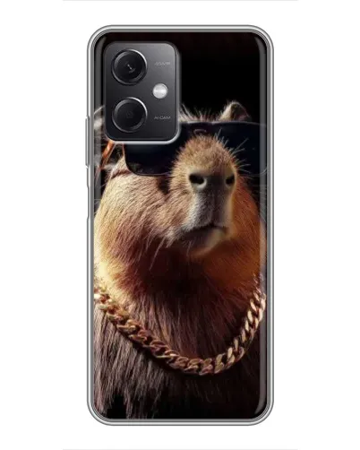 Чехол для Xiaomi Redmi Note 12 (5G) с картинкой «Капибара золотая цепь»