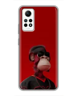 Чехол для Xiaomi Redmi Note 12 Pro (4g) с картинкой «Bored Ape в красном» Чехол для Xiaomi Redmi Note 12 Pro (4g) с картинкой «Bored Ape в красном»