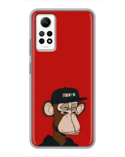 Чехол для Xiaomi Redmi Note 12 Pro (4g) с картинкой «Bored Ape — красный фон» Чехол для Xiaomi Redmi Note 12 Pro (4g) с картинкой «Bored Ape — красный фон»