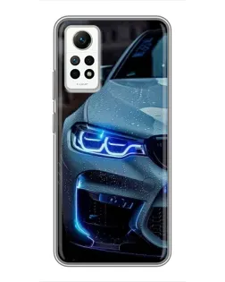 Чехол для Xiaomi Redmi Note 12 Pro (4g) с картинкой «Взгляд BMW с синими фарами» Чехол для Xiaomi Redmi Note 12 Pro (4g) с картинкой «Взгляд BMW с синими фарами»