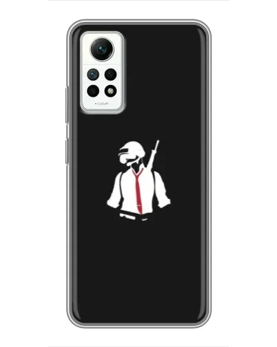 Чехол для Xiaomi Redmi Note 12 Pro (4g) с картинкой «PUBG — силуэт воина»