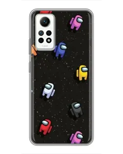 Чохол для Xiaomi Redmi Note 12 Pro (4g) з картинкою «Космічний патерн Among Us»
