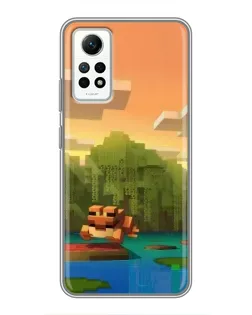 Чохол для Xiaomi Redmi Note 12 Pro (4g) з картинкою «Майнкрафт захід сонця»
