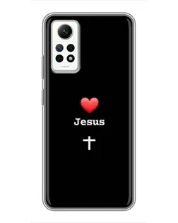 Чехол для Xiaomi Redmi Note 12 Pro (4g) с картинкой «Сердце - Jesus» Чехол для Xiaomi Redmi Note 12 Pro (4g) с картинкой «Сердце - Jesus»