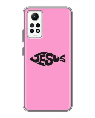 Чехол для Xiaomi Redmi Note 12 Pro (4g) с картинкой «Розовый символ Jesus» Чехол для Xiaomi Redmi Note 12 Pro (4g) с картинкой «Розовый символ Jesus»