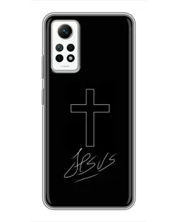 Чехол для Xiaomi Redmi Note 12 Pro (4g) с картинкой «Графический крест Jesus»