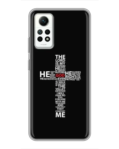 Чехол для Xiaomi Redmi Note 12 Pro (4g) с картинкой «Текстовый крест» Чехол для Xiaomi Redmi Note 12 Pro (4g) с картинкой «Текстовый крест»