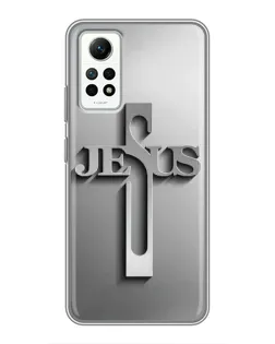 Чехол для Xiaomi Redmi Note 12 Pro (4g) с картинкой «Металлический крест Jesus»