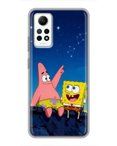 Чехол для Xiaomi Redmi Note 12 Pro (4g) с картинкой «Губка Боб и Патрик ночью»