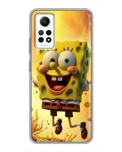 Чехол для Xiaomi Redmi Note 12 Pro (4g) с картинкой «Губка Боб прыгает»