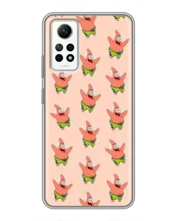 Чехол для Xiaomi Redmi Note 12 Pro (4g) с картинкой «Патрик Стар паттерн»
