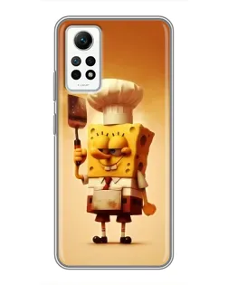 Чехол для Xiaomi Redmi Note 12 Pro (4g) с картинкой «Губка Боб повар»