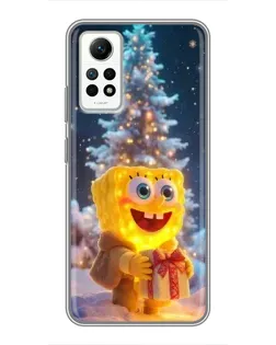 Чехол для Xiaomi Redmi Note 12 Pro (4g) с картинкой «Рождественский Спанч Боб»