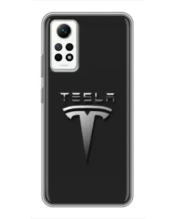 Чехол для Xiaomi Redmi Note 12 Pro (4g) с картинкой «Стальной логотип Tesla»