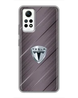 Чехол для Xiaomi Redmi Note 12 Pro (4g) с картинкой «Металлическая текстура Tesla»