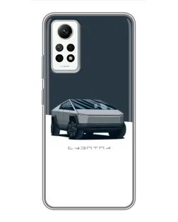 Чехол для Xiaomi Redmi Note 12 Pro (4g) с картинкой «Серебристый Cybertruck Tesla»