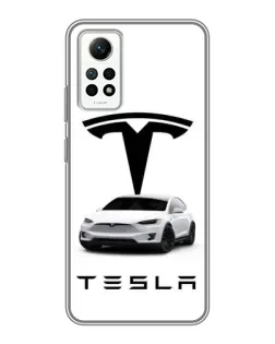 Чехол для Xiaomi Redmi Note 12 Pro (4g) с картинкой «Tesla White Style»