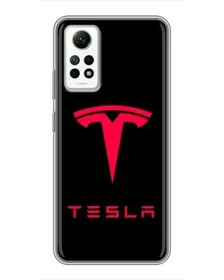 Чехол для Xiaomi Redmi Note 12 Pro (4g) с картинкой «Tesla Red Logo»