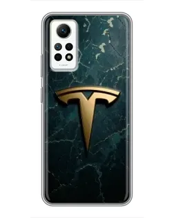 Чехол для Xiaomi Redmi Note 12 Pro (4g) с картинкой «Мраморная Tesla Gold»