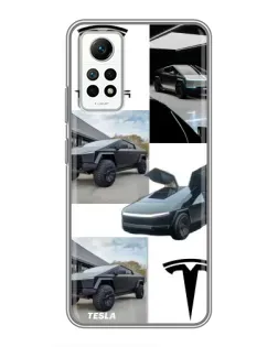 Чехол для Xiaomi Redmi Note 12 Pro (4g) с картинкой «Коллаж Cybertruck Tesla»