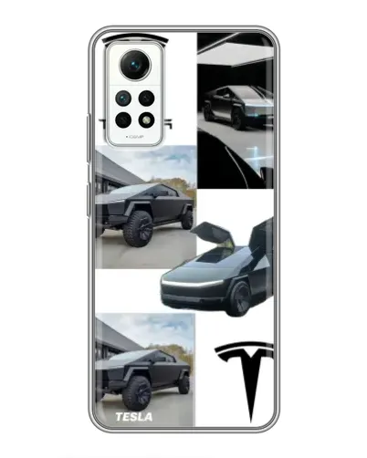 Чехол для Xiaomi Redmi Note 12 Pro (4g) с картинкой «Коллаж Cybertruck Tesla»