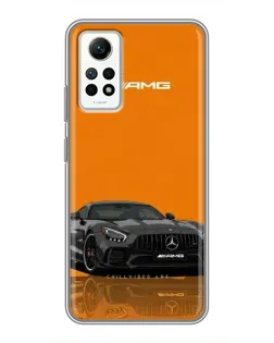 Чехол для Xiaomi Redmi Note 12 Pro (4g) с картинкой «Оранжевый Mercedes AMG»