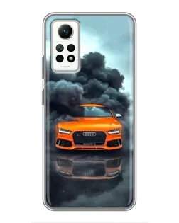 Чехол для Xiaomi Redmi Note 12 Pro (4g) с картинкой «Audi в облаках дыма»