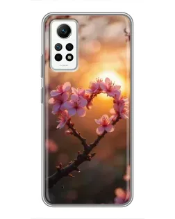 Чехол для Xiaomi Redmi Note 12 Pro (4g) с картинкой «Розовый цвет сердце на фоне заката» Чехол для Xiaomi Redmi Note 12 Pro (4g) с картинкой «Розовый цвет сердце на фоне заката»