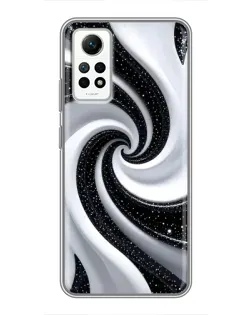 Чехол для Xiaomi Redmi Note 12 Pro (4g) с картинкой «Черно-белая спираль» Чехол для Xiaomi Redmi Note 12 Pro (4g) с картинкой «Черно-белая спираль»