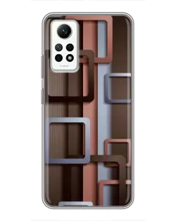 Чехол для Xiaomi Redmi Note 12 Pro (4g) с картинкой «Коричневые объемные квадраты» Чехол для Xiaomi Redmi Note 12 Pro (4g) с картинкой «Коричневые объемные квадраты»